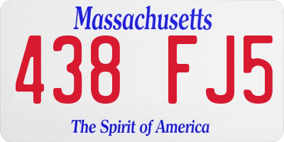 MA license plate 438FJ5