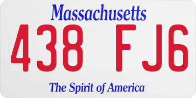 MA license plate 438FJ6