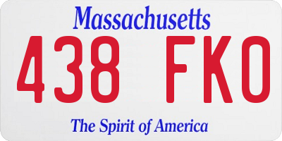 MA license plate 438FK0