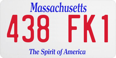 MA license plate 438FK1