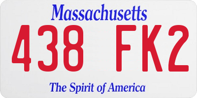 MA license plate 438FK2