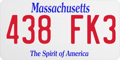 MA license plate 438FK3