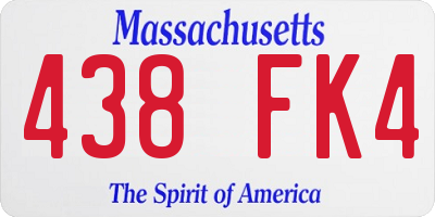 MA license plate 438FK4
