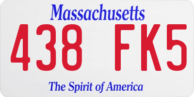 MA license plate 438FK5