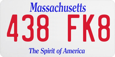 MA license plate 438FK8