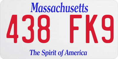 MA license plate 438FK9