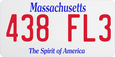 MA license plate 438FL3