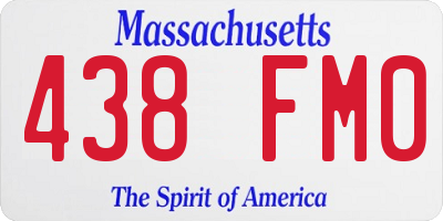 MA license plate 438FM0