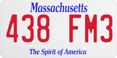 MA license plate 438FM3
