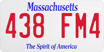 MA license plate 438FM4
