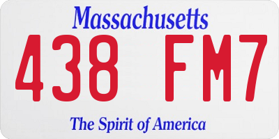 MA license plate 438FM7