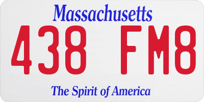 MA license plate 438FM8