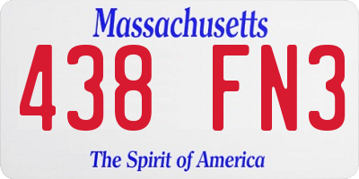 MA license plate 438FN3