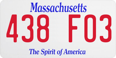 MA license plate 438FO3