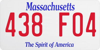 MA license plate 438FO4