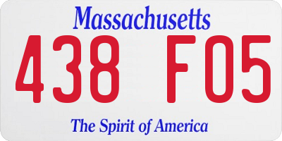 MA license plate 438FO5