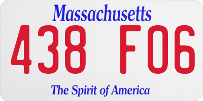 MA license plate 438FO6