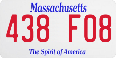 MA license plate 438FO8