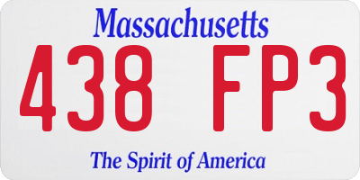 MA license plate 438FP3