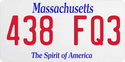 MA license plate 438FQ3