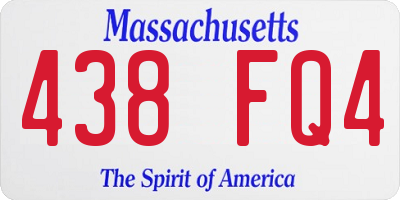 MA license plate 438FQ4