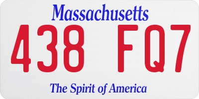 MA license plate 438FQ7
