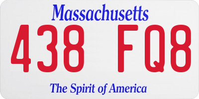 MA license plate 438FQ8