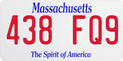 MA license plate 438FQ9