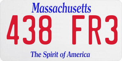 MA license plate 438FR3