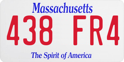 MA license plate 438FR4