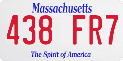 MA license plate 438FR7