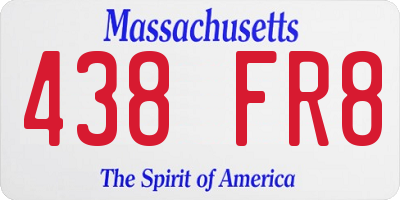 MA license plate 438FR8