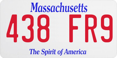 MA license plate 438FR9