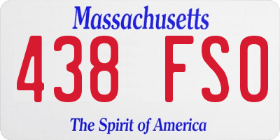 MA license plate 438FS0
