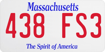 MA license plate 438FS3