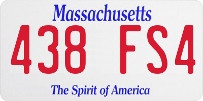 MA license plate 438FS4