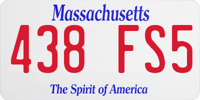 MA license plate 438FS5