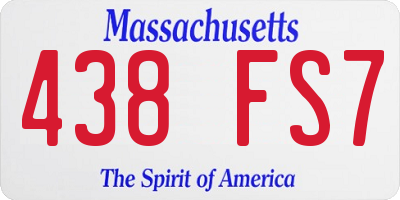 MA license plate 438FS7