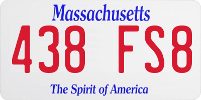 MA license plate 438FS8