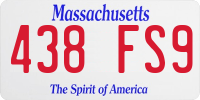 MA license plate 438FS9