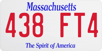 MA license plate 438FT4