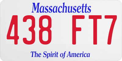 MA license plate 438FT7