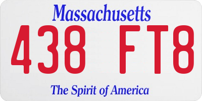 MA license plate 438FT8