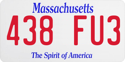MA license plate 438FU3