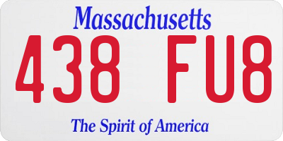 MA license plate 438FU8