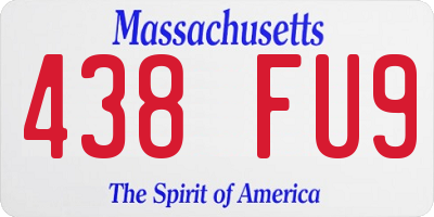 MA license plate 438FU9