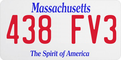MA license plate 438FV3