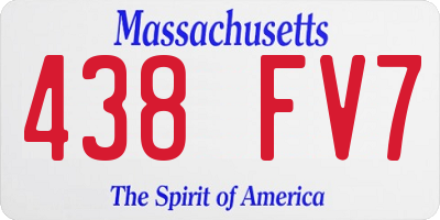 MA license plate 438FV7