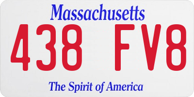 MA license plate 438FV8