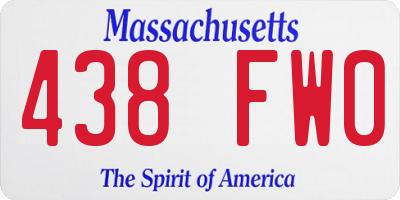 MA license plate 438FW0